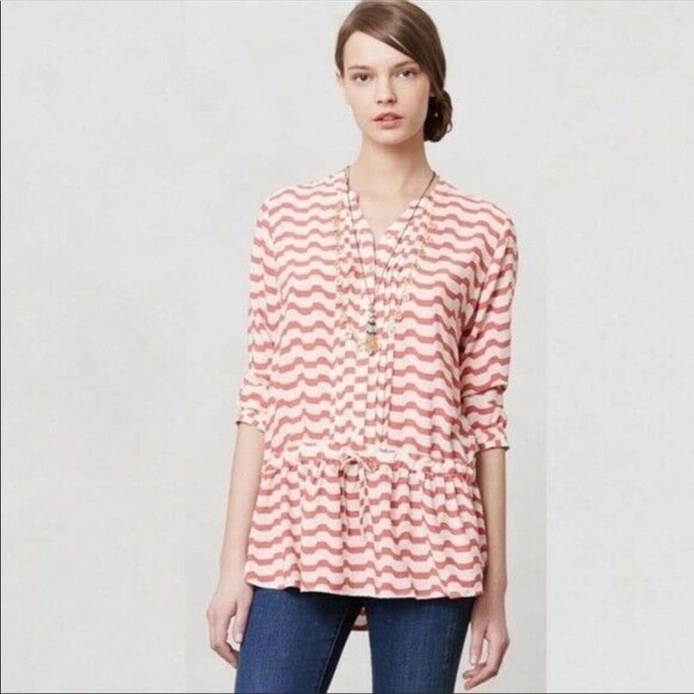 Anthropologie Isabella Sinclair Tie Waist Tunic Top